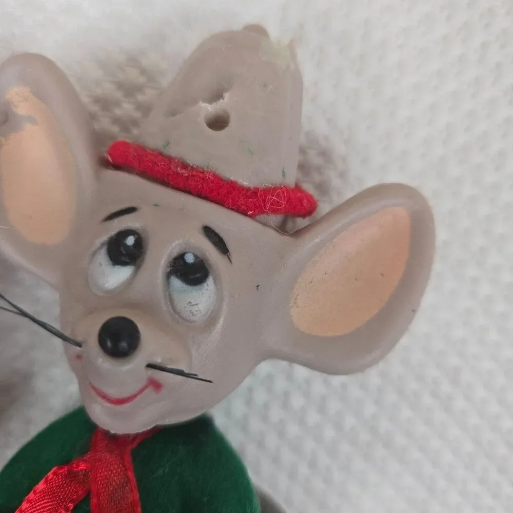 Vintage 70s Merry Mice Santa Elf Figurines Christmas Decor Ornaments Jasco